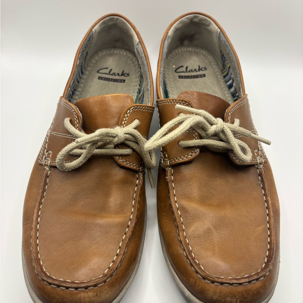 Clarks Men's Brown Leather Boat Shoes Size 8